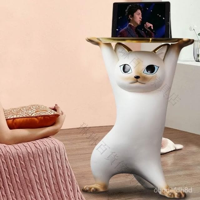 沙鵰妖嬈貓電視櫃旁邊客廳大型落地託盤大號裝飾擺件新傢喬遷禮物