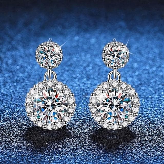 【巴黎精品】現貨+預購 頂級莫桑鑽石耳環925純銀耳環女耳針銀飾情人節禮物-2克拉簡約圓包女飾品2色a1kv2