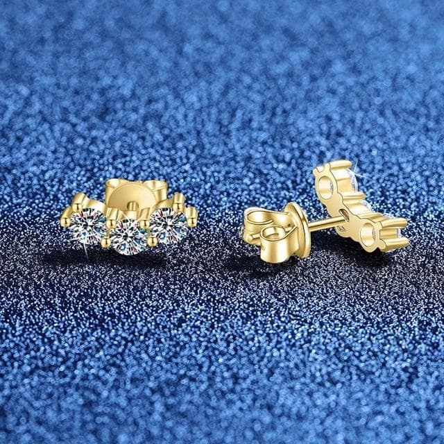 【巴黎精品】現貨+預購頂級莫桑鑽石耳環925純銀耳環女耳針銀飾情人節禮物-1.2克拉微笑簡約女飾品2色a1kv3