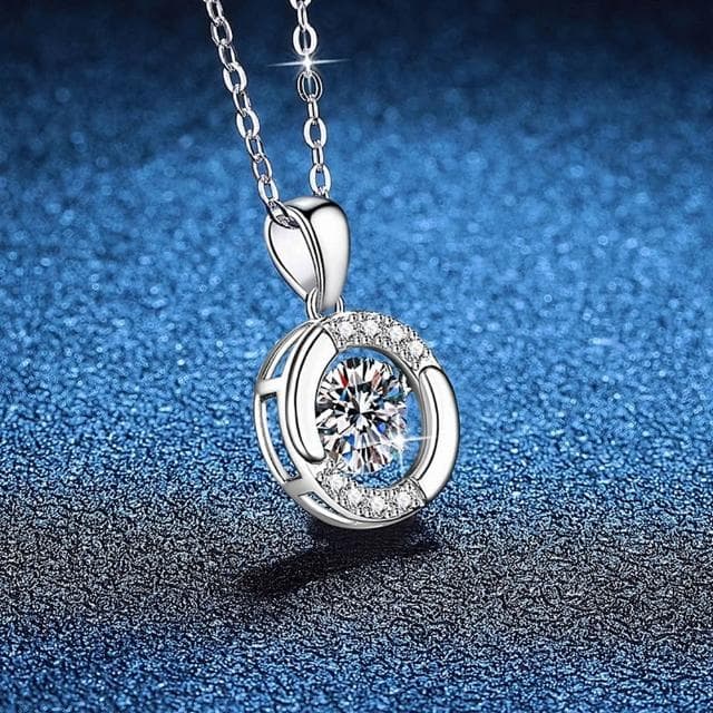 【巴黎精品】現貨+預購 頂級莫桑鑽石項鍊925純銀女項鍊項鏈鎖骨鏈情人節禮物-1克拉靈動吊墜女飾品a1kv16