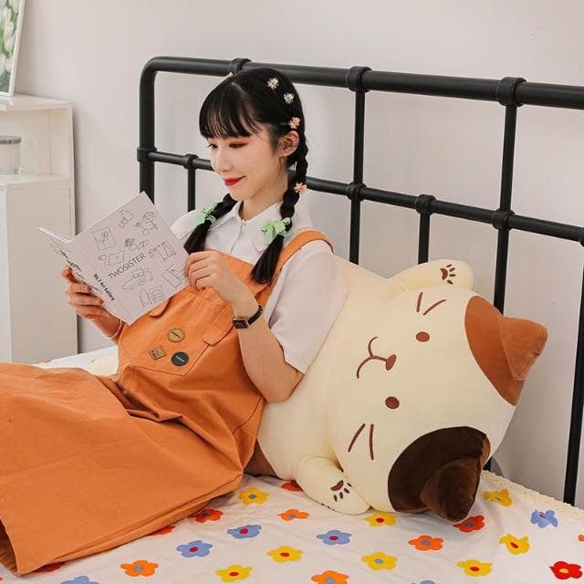 可愛乳酪貓抱枕毛絨玩具女孩床上陪睡玩偶暖心陪伴女友禮物