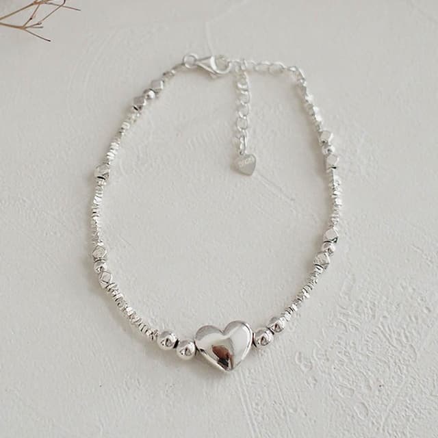 【BLUMA】甜蜜小日子純銀手鍊(生日情人節禮物 愛心手工串珠925銀手鏈 簡約優雅個性 飾品禮盒 新年禮盒)