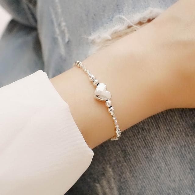 【BLUMA】甜蜜小日子純銀手鍊(生日情人節禮物 愛心手工串珠925銀手鏈 簡約優雅個性 飾品禮盒 新年禮盒)