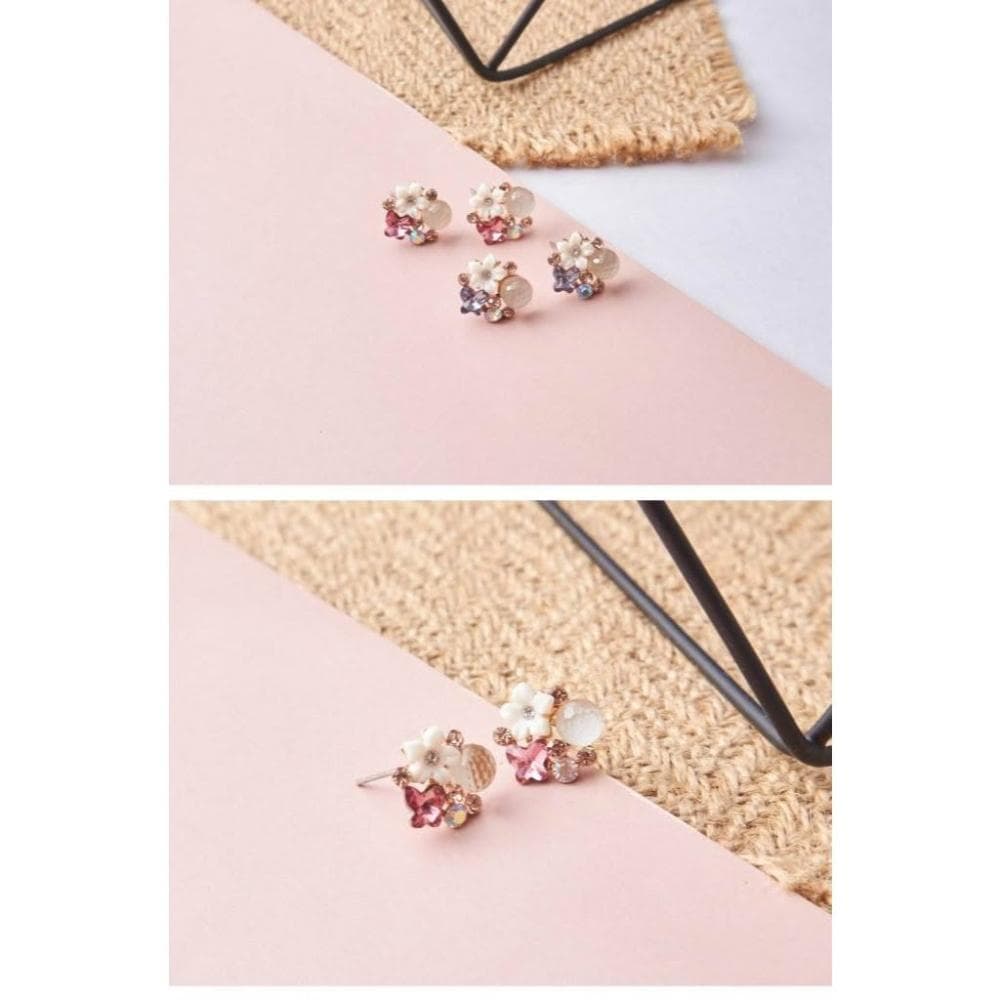 🌸 微光花語珍珠耳環