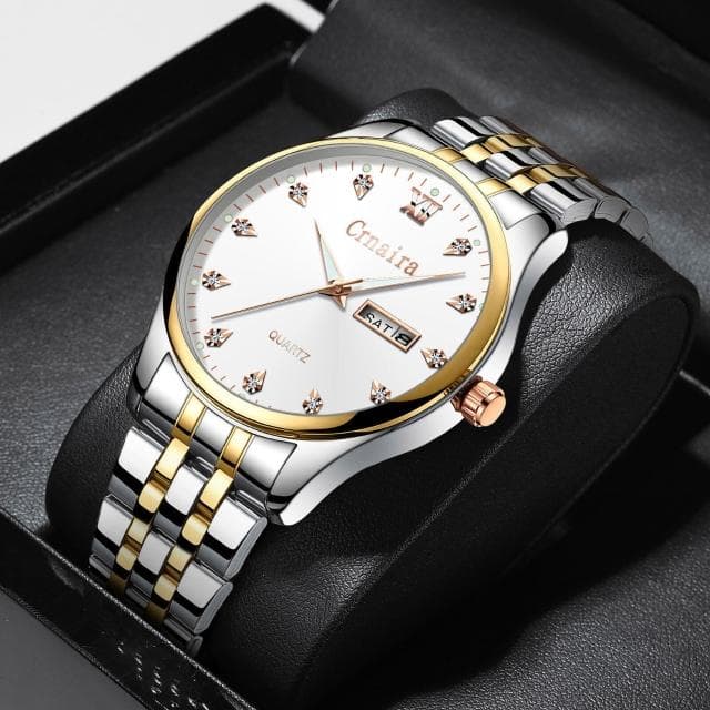 手錶男2025新款男士爸爸商務風瑞士錶簡約氣質精緻石英錶男生防水機械錶送男朋友輕奢小眾高級感精工錶高顏值精品金屬男錶