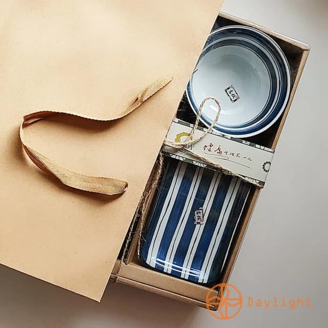 【Daylight】日式和風 入厝餐具6件組禮盒 含提袋 交換禮物 喬遷禮 入厝禮 碗盤禮盒 新婚禮 陶瓷禮盒 新年禮