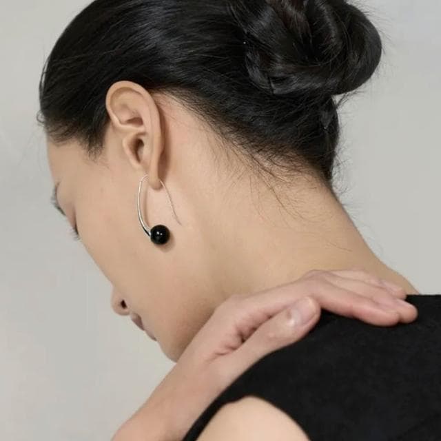 【MoonDy】耳環 耳飾 瑪瑙耳環 小眾設計 垂墜耳環 個性耳環 時尚百搭