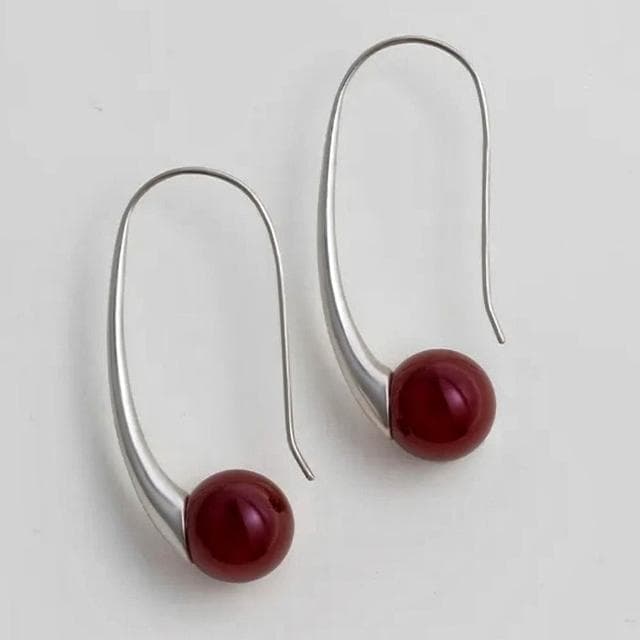 【MoonDy】耳環 耳飾 瑪瑙耳環 小眾設計 垂墜耳環 個性耳環 時尚百搭