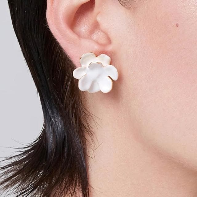 【MoonDy】耳環 耳釘 耳飾 花朵耳環 山茶花耳環 百搭飾品 送禮物