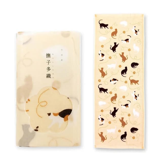 日本 撫子多織 紗布毛巾 34x90cm (貓咪;今治毛巾/口水巾/洗臉巾/彌月禮/宮本株式會社)