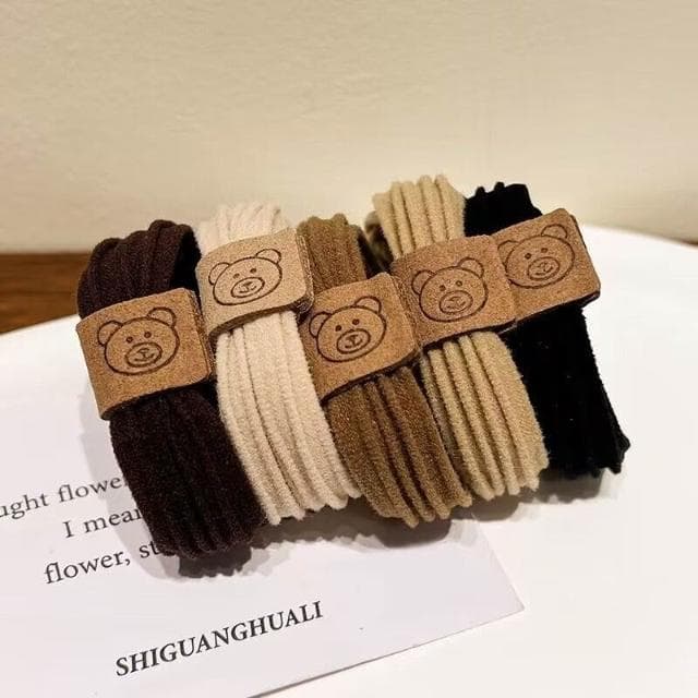 髮圈女時尚可愛小熊頭繩高彈力皮筋女紮頭發繩新款發圈耐用丸子頭飾皮套(七夕 情人節 生日 髮飾 頭飾 鯊魚夾 抓夾 禮物)