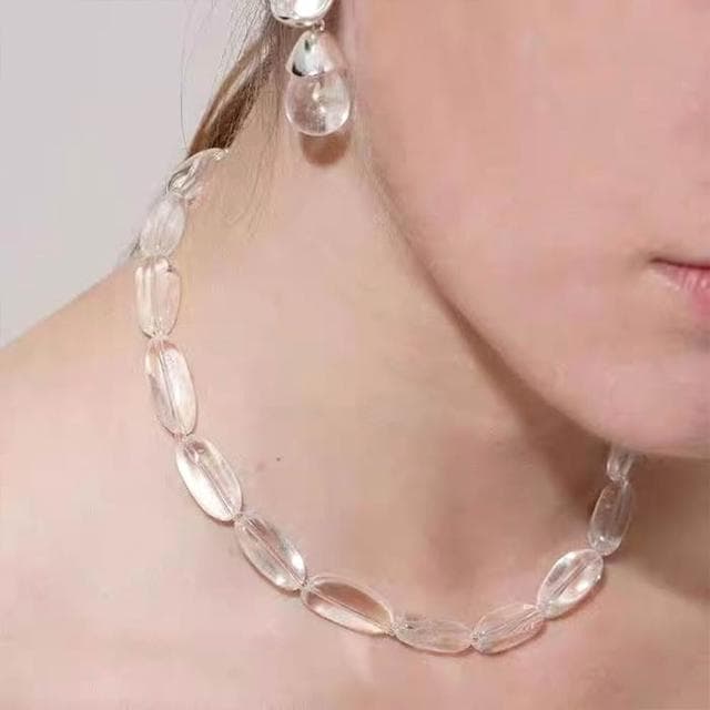 【MoonDy】項鍊 耳環 耳釘 串珠項鍊 水晶項鍊 垂墜耳環 百搭飾品