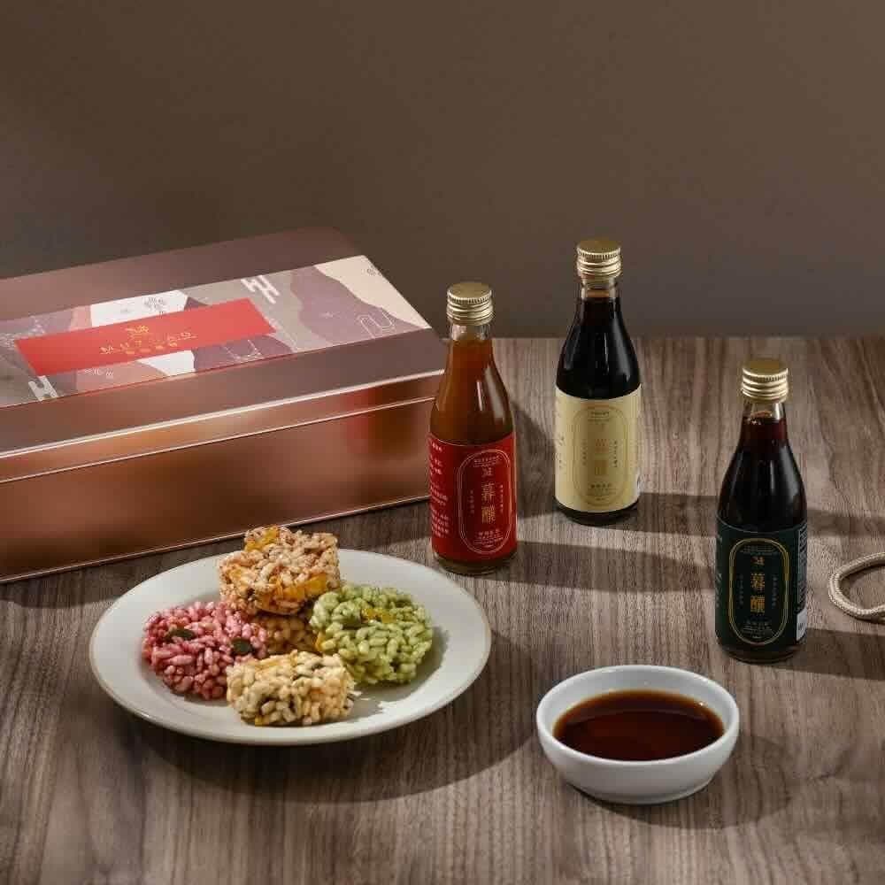 【MUZHAO 暮朝食粹】小暮釀手工醬油醬香米餅玫瑰金禮盒 單盒(中秋禮盒 長輩禮盒 入厝禮 結婚禮物)