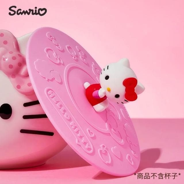 【SANRIO 三麗鷗】Hello Kitty凱蒂貓正版周邊立體造型矽膠杯墊杯蓋(盒裝老婆女友女兒聖誕交換生日禮物