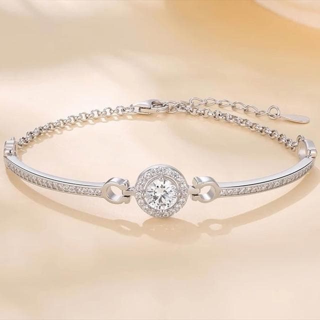 【LEESA】鋯石手鍊\女生手鍊\手鐲\手鍊\純銀手鍊\S925\情人節禮物