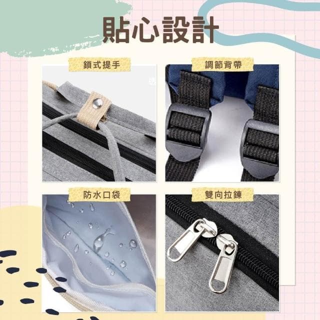 [Momm]多功能媽咪包 1入（日本媽媽包/媽咪包/母嬰包/媽媽包/媽媽背包/嬰兒用品包/待產包/防潑水材料+獨立濕衣）