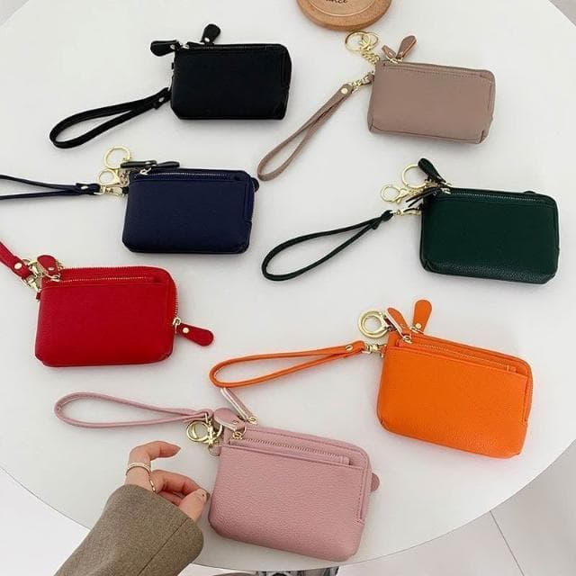 零錢包女卡片鑰匙證件卡包韓版ins風高顏值小巧便攜短夾防水迷你收納拉鏈小錢包女款學生高中生短款大容量多層零錢包 