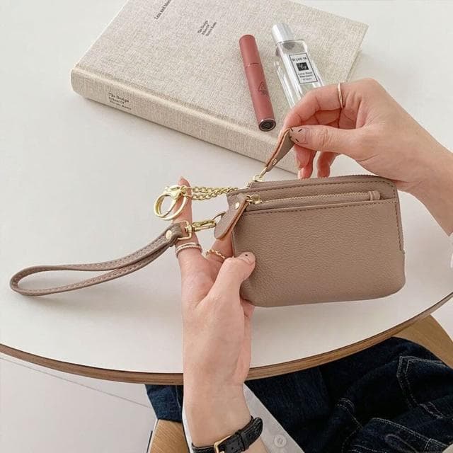 零錢包女卡片鑰匙證件卡包韓版ins風高顏值小巧便攜短夾防水迷你收納拉鏈小錢包女款學生高中生短款大容量多層零錢包 