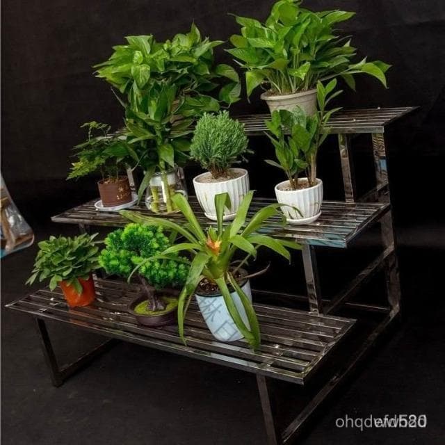 不鏽鋼花架 多層階梯置物架 花盆 盆栽花架 花架陽臺落地式 花盆架 多肉花架 盆栽架 植物架 不鏽