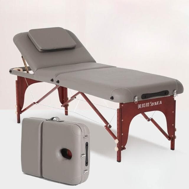 可折疊按摩床家用便攜式推拿理療床紋身紋繡美容床實木手提