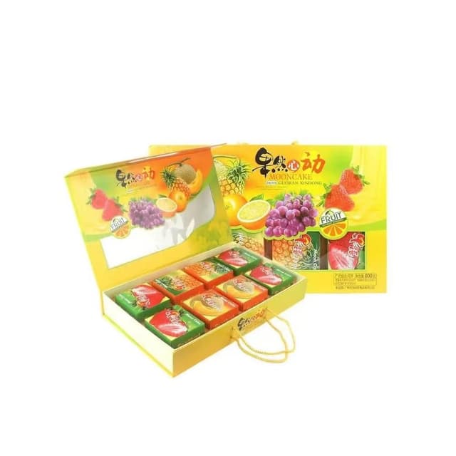 HanNaMiChan大嶸華果然心動800g廣式組合水果月餅中秋禮盒送長輩親友品嘗美食