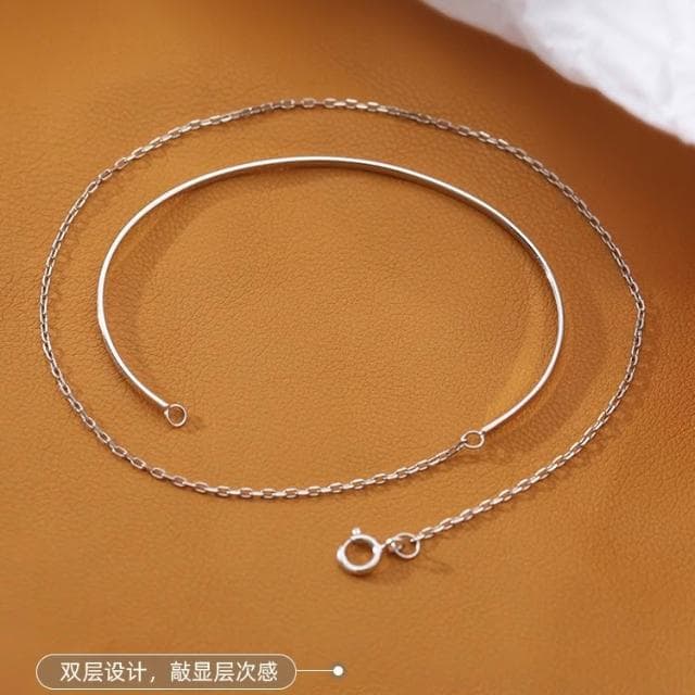 【開運堂】鍍銀雙層手鍊女時尚i簡約冷淡風閨蜜潮手鐲飾品批發"開運堂"SL050