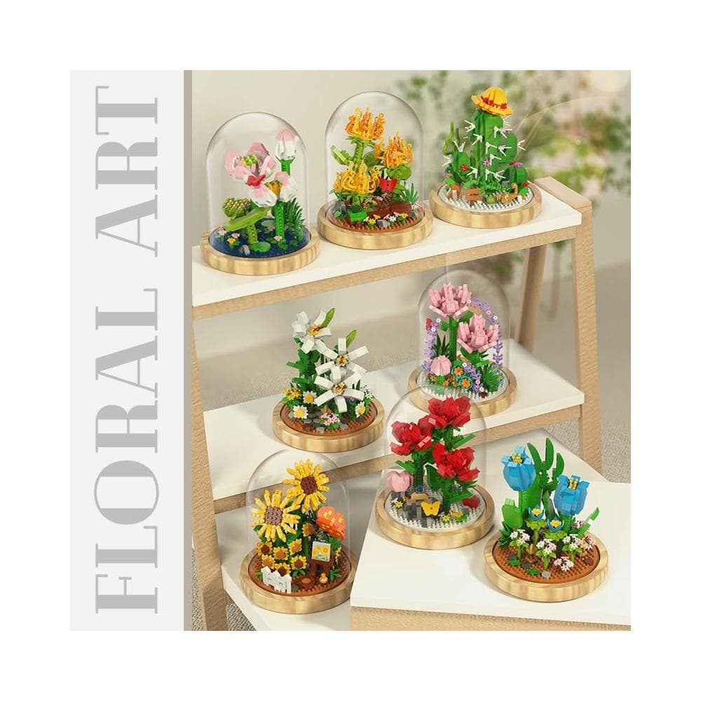 出清特價 花朵積木 永生花 盆栽積木 花束積木 微顆粒積木 向日葵 拼裝積木 情人節禮物 13Q