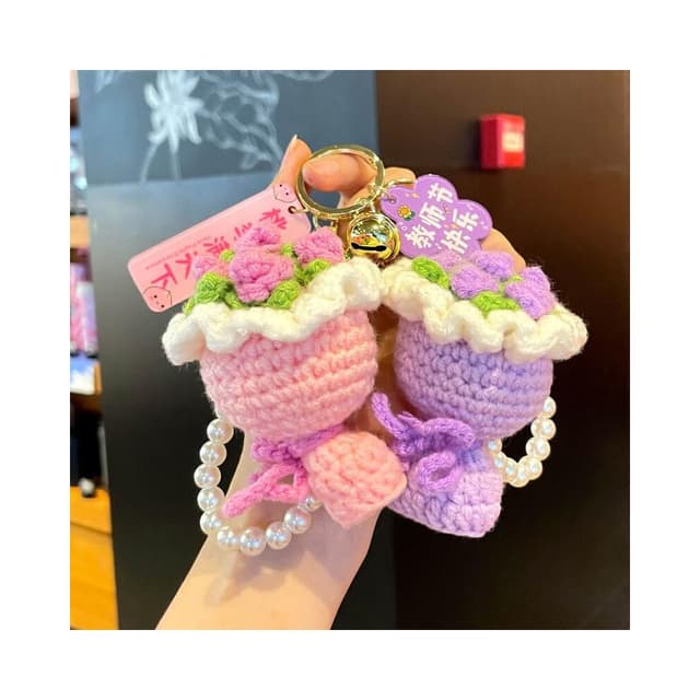 禮物手捧花鑰匙扣毛線花束包包掛件謝師禮送老師小禮品 包包掛件鑰匙扣掛件裝飾品裝飾掛飾書包掛件公仔掛件禮品禮物