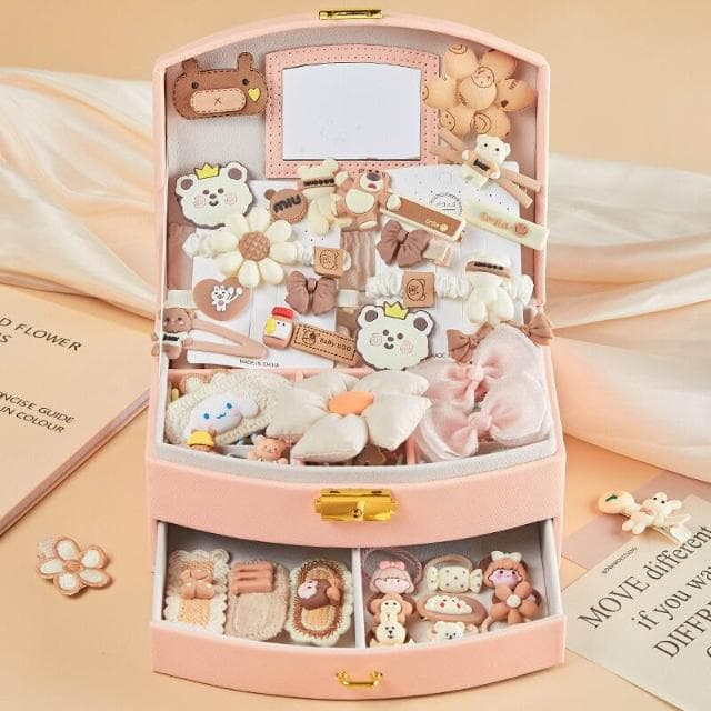 含發票 生日禮物女童首飾收納盒女孩兒童公主首飾盒發飾發夾飾品收納盒