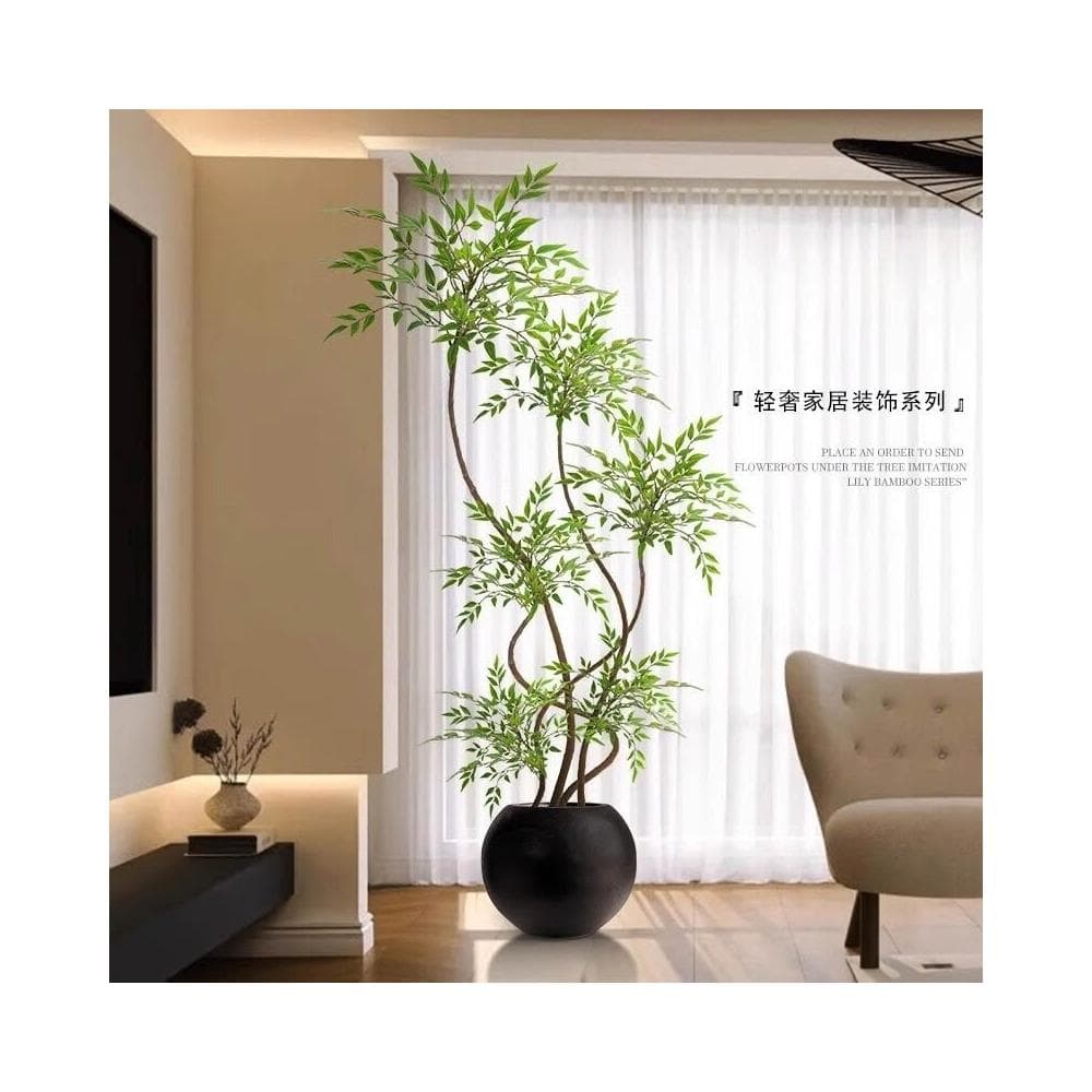 百信百貨 免運 假綠植裝飾仿真室內盆栽大型落地擺件客廳輕奢防真綠色植物南天竹