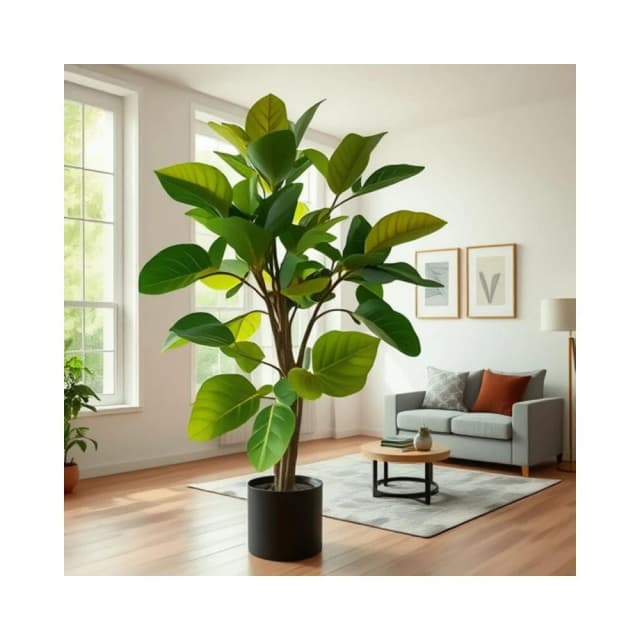 百信百貨 免運 仿真綠植裝飾客廳大型落地擺件假盆栽植物仿真琴葉榕盆景仿真花