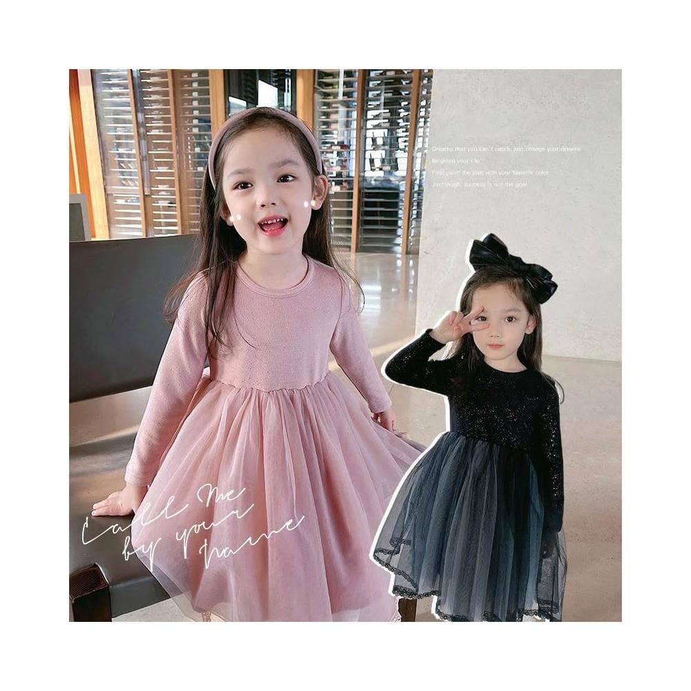 【Arbea】女童小香風洋裝秋冬新款洋氣時髦兒童裙女生日公主裙冬裝【C1261】