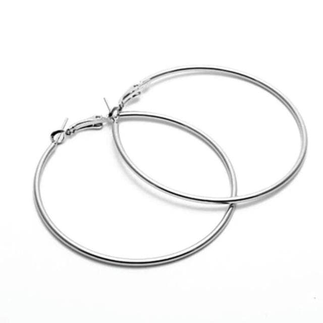 耳環千禧辣妹風銀色超大圓圈耳環女誇張素圈大耳圈高級感圈圈耳飾輕盈精緻輕奢高級韓國不過敏看不膩超閃耳環耳飾飾品配禮服百搭