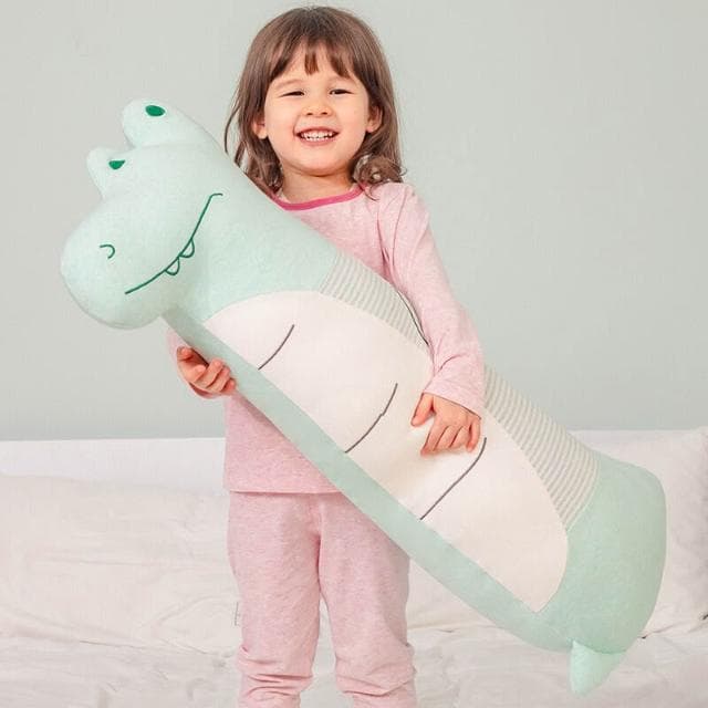 純棉鳄魚長條枕兒童房床上睡覺夾腿可愛抱枕送男孩生日禮物抱睡 da329318