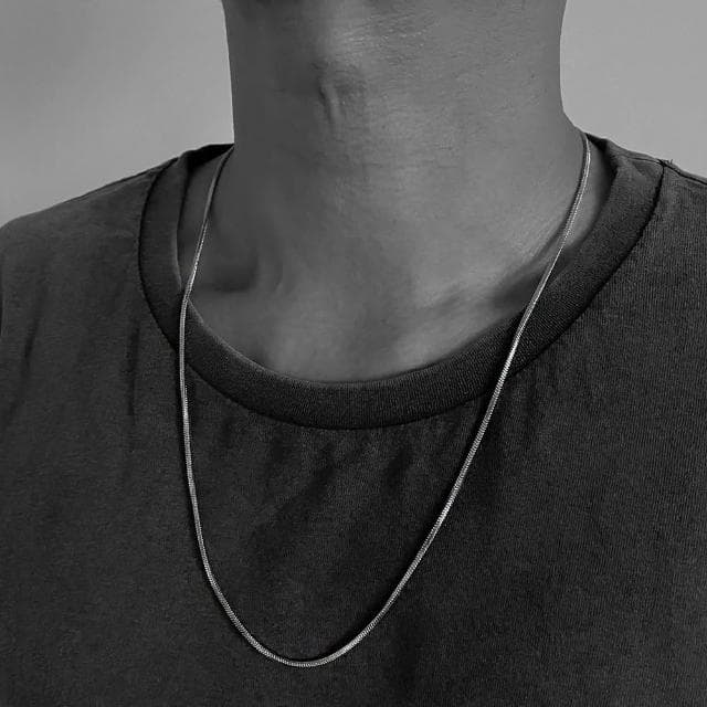 【CReAM】Nash鈦鋼立體方塊蛇練中性男性男項鍊(生日 禮物 送禮 禮盒)