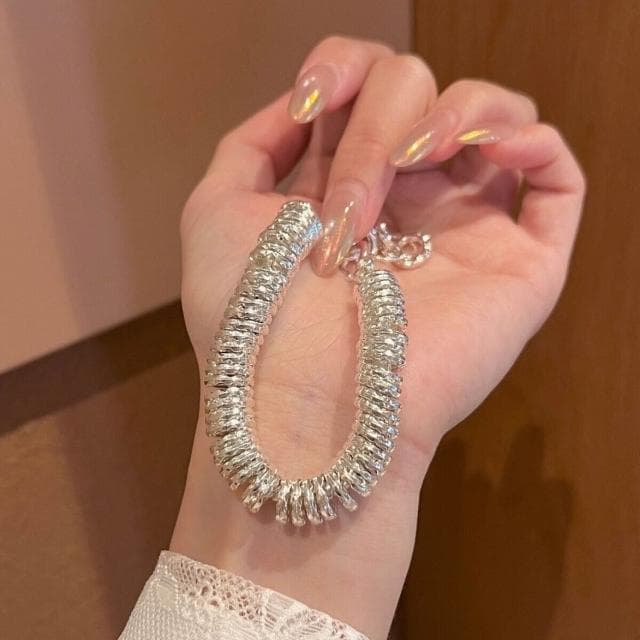 手鏈招財錘紋盤纏手鏈女輕奢小眾高級感設計手飾首飾男款大方氣質日常通勤防過敏派對約會手鏈輕盈手鏈手環手串手飾簡約百搭高級感