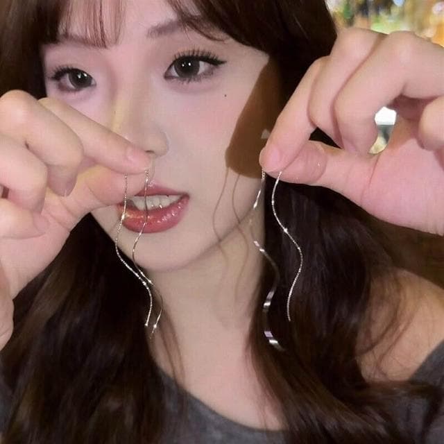 耳環銀色波浪耳線長款氣質百搭日常通勤時尚顯高級輕奢冷淡風女不過敏看不膩超閃耳環耳飾飾品不褪色百搭禮物輕盈精緻輕奢高級韓國