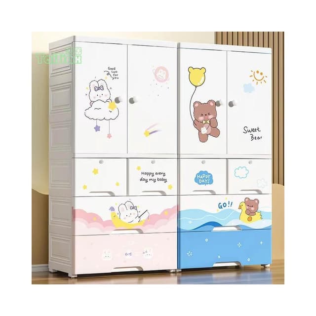 💥💕65面寬雙開門收納櫃 嬰兒衣物整理櫃 兒童玩具儲物櫃 客廳臥室收納箱 櫥櫃 抽屜櫃 置物櫃 雜物櫃 衣櫃 衣櫥