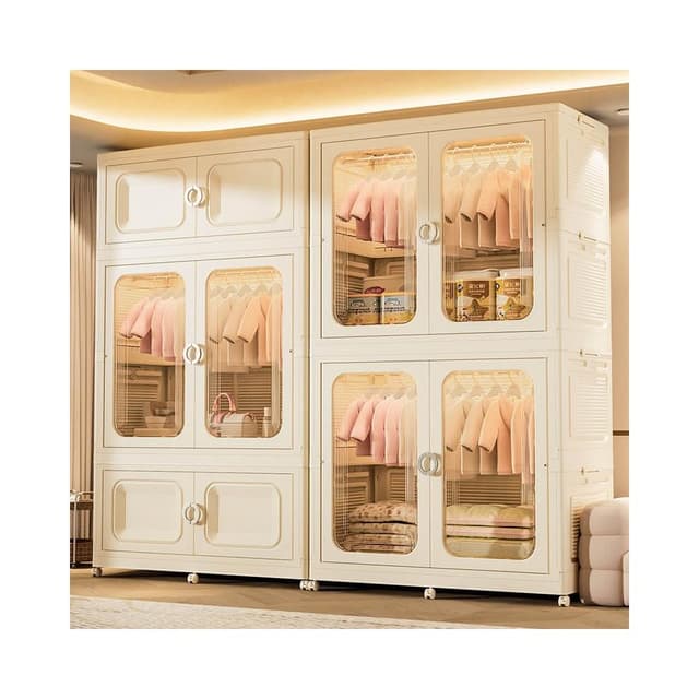 幕辭家居 免安裝90寬寶寶衣櫃兒童衣服收納櫃嬰兒小衣櫥塑料臥室簡易儲物櫃 e6f