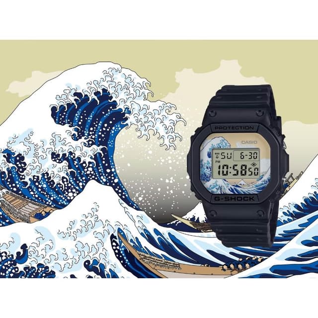 【CASIO 卡西歐】G-SHOCK DW-5600KHK25-1 富嶽三十六景-神奈川沖浪裏 日本製