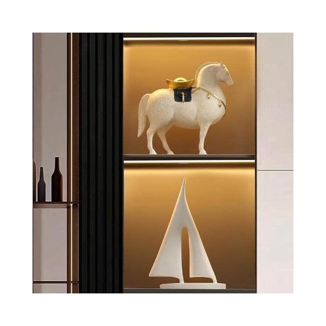  馬上有錢擺件 招財客廳酒櫃輕奢高檔辦公室玄關裝飾品 喬遷開業禮物