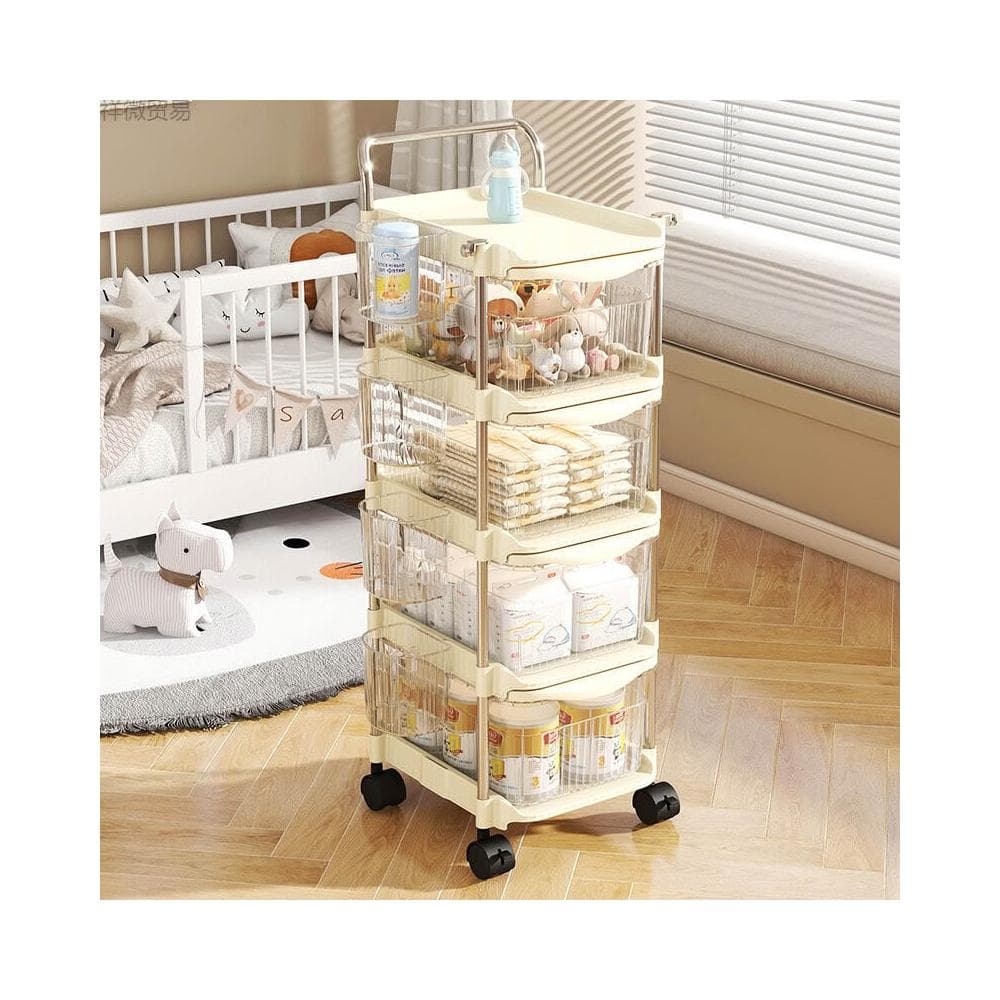 小推車嬰兒用品置物架餵養臺零食玩具衣服多層抽屜式收納櫃收