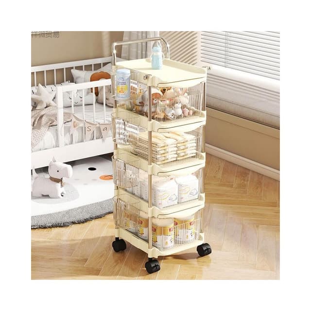 小推車嬰兒用品置物架餵養臺零食玩具衣服多層抽屜式收納櫃收