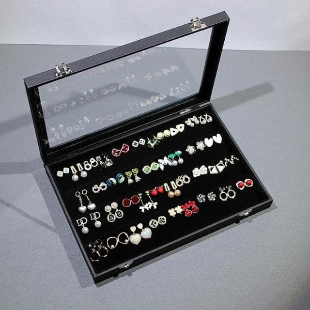 新款促销#耳環收納盒新款首飾盒高檔精緻耳釘耳飾戒指項鏈大容量飾品展示架