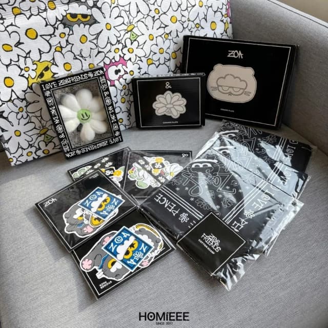 Homieee ZO & FRIENDS GD 權志龍 灰貓 雛菊 瓷盤 貼紙 購物袋 週邊商品 ZOA