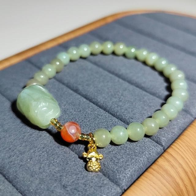 【Paiya 派亞】天然6mm晴水和田玉貔貅手串