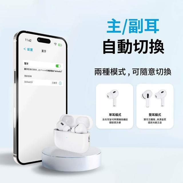 【Relight 睿亮】MOBIA摩比亞 G-FIVE 耳塞式立體藍牙耳機 藍牙5.4 防水抗汗 觸控調整音量 Siri喚醒 運動無線耳機