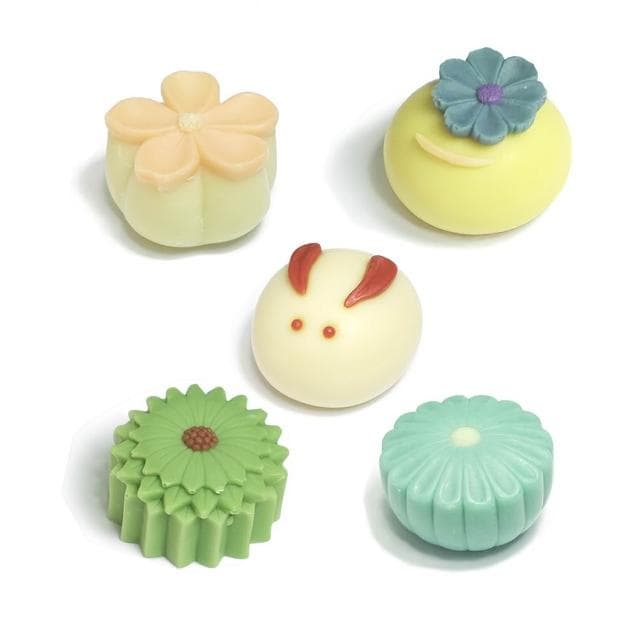 和菓子造型手工皂禮盒｜冷製植物油香皂｜[主香味特色]｜通過SGS檢驗｜環保無毒｜35g x 4入適合裝飾