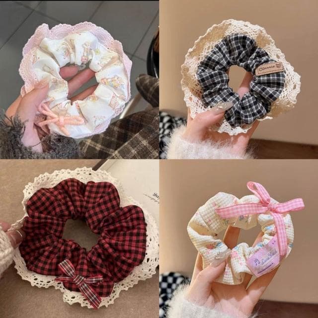 髮圈大腸發圈韓系大腸發圈頭繩馬尾頭繩花朵森系發飾蕾絲簡約髮飾髮繩髪飾髮圈不傷髮丸子頭( 聖誕節 生日 髮飾頭飾  禮物)