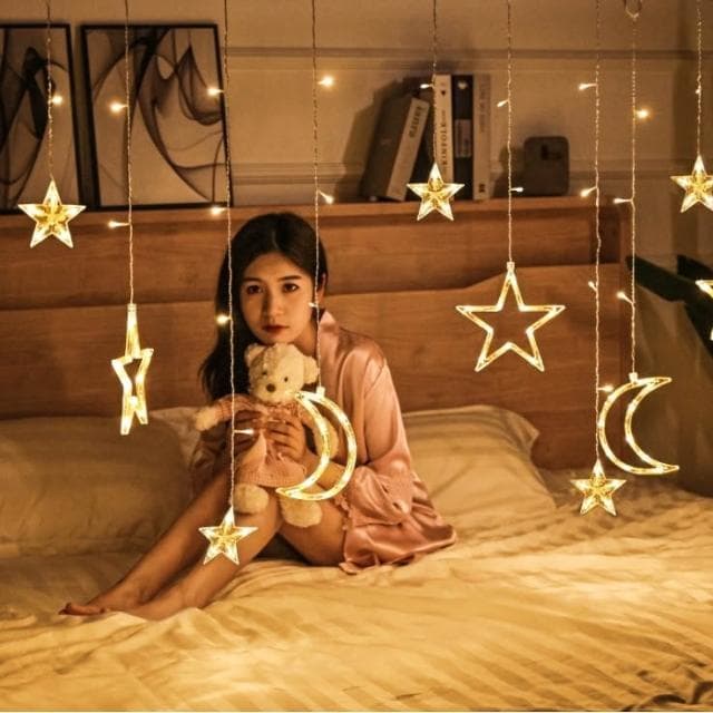 【ZM】聖誕燈 聖誕樹串燈 聖誕節布置 星星月亮燈 交換禮物 瀑布燈 窗簾燈 裝飾燈 彩燈 滿天星ZM-00439